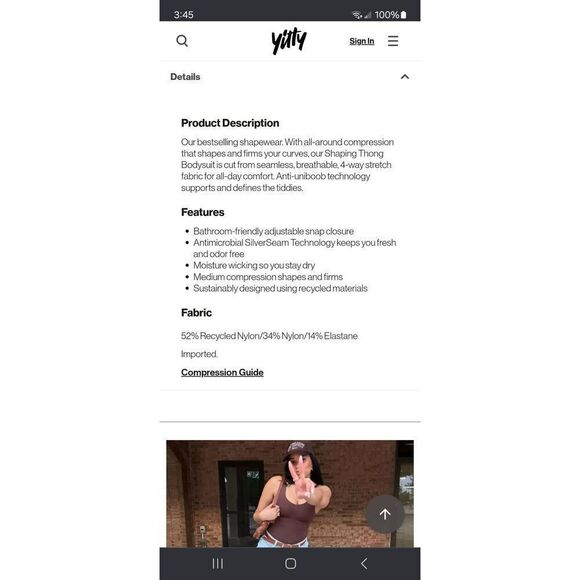 New 1X/2X Fabletics Bossed Brown Nearly Naked Shaping Thong Bodysuit Shapewear - Picture 6 of 8